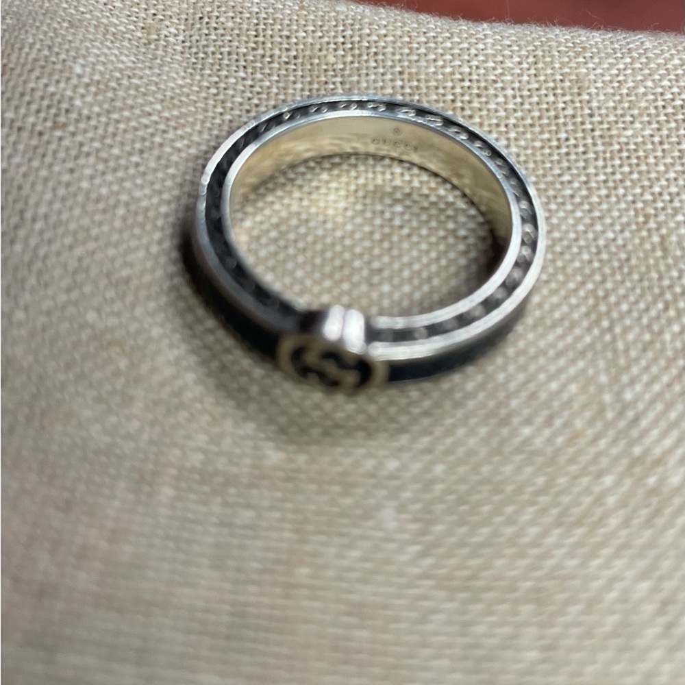 Gucci Logo Silver Ring Size 6 - Picture 6 of 9